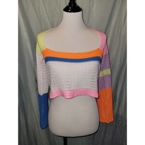 NWOT Crochet knit Sweater large